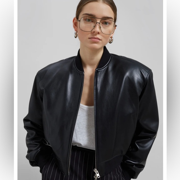 The Frankie Shop Bomber Leather Jacket - Picture 13 of 16